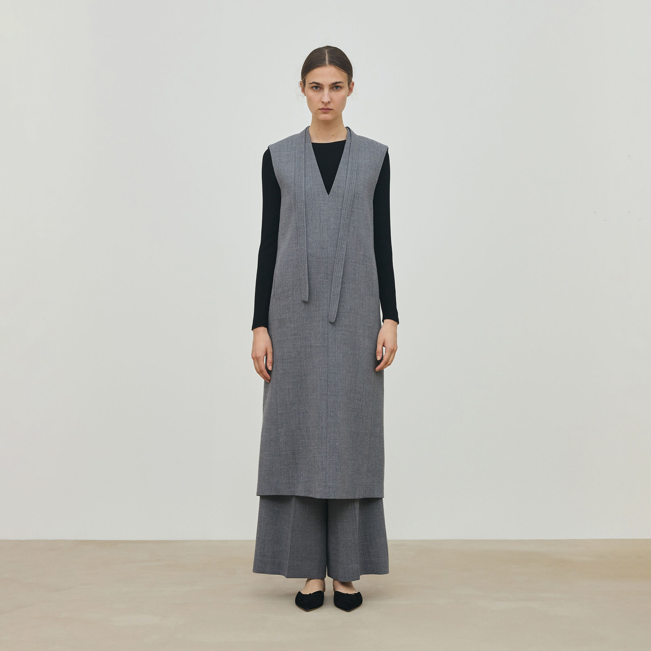 クロシェニット★ジョーゼット★ワンピース★ ZIMMERMANN WEB先行予約】 ウールジョーゼット Vネックワンピース
