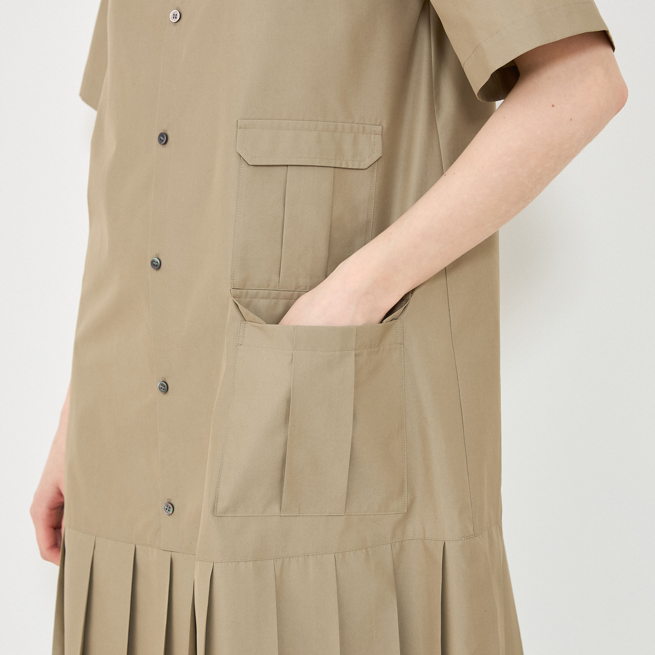 24SS 定価4.2万 ギャルリーヴィー コットンポリエステルウェザーワンピース 未使用/2024/SS/定価4.2万】ギャルリーヴィー GALERIE VIE