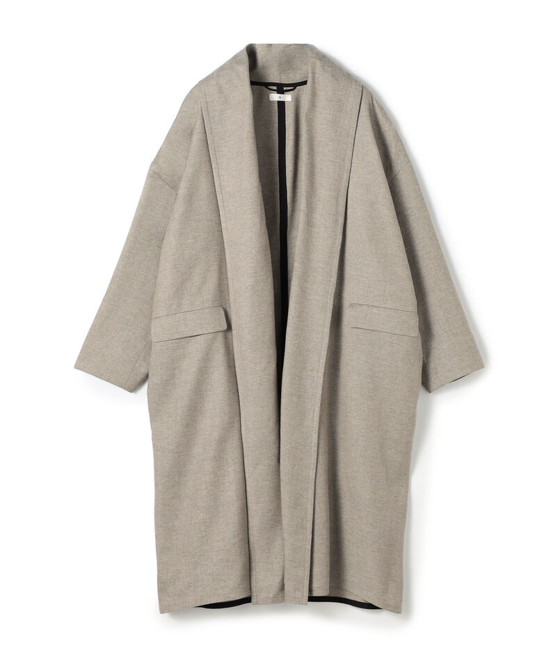 カシミヤリネン ショールカラーコート