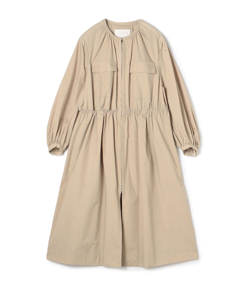 Light Taffeta zip-up long Coats