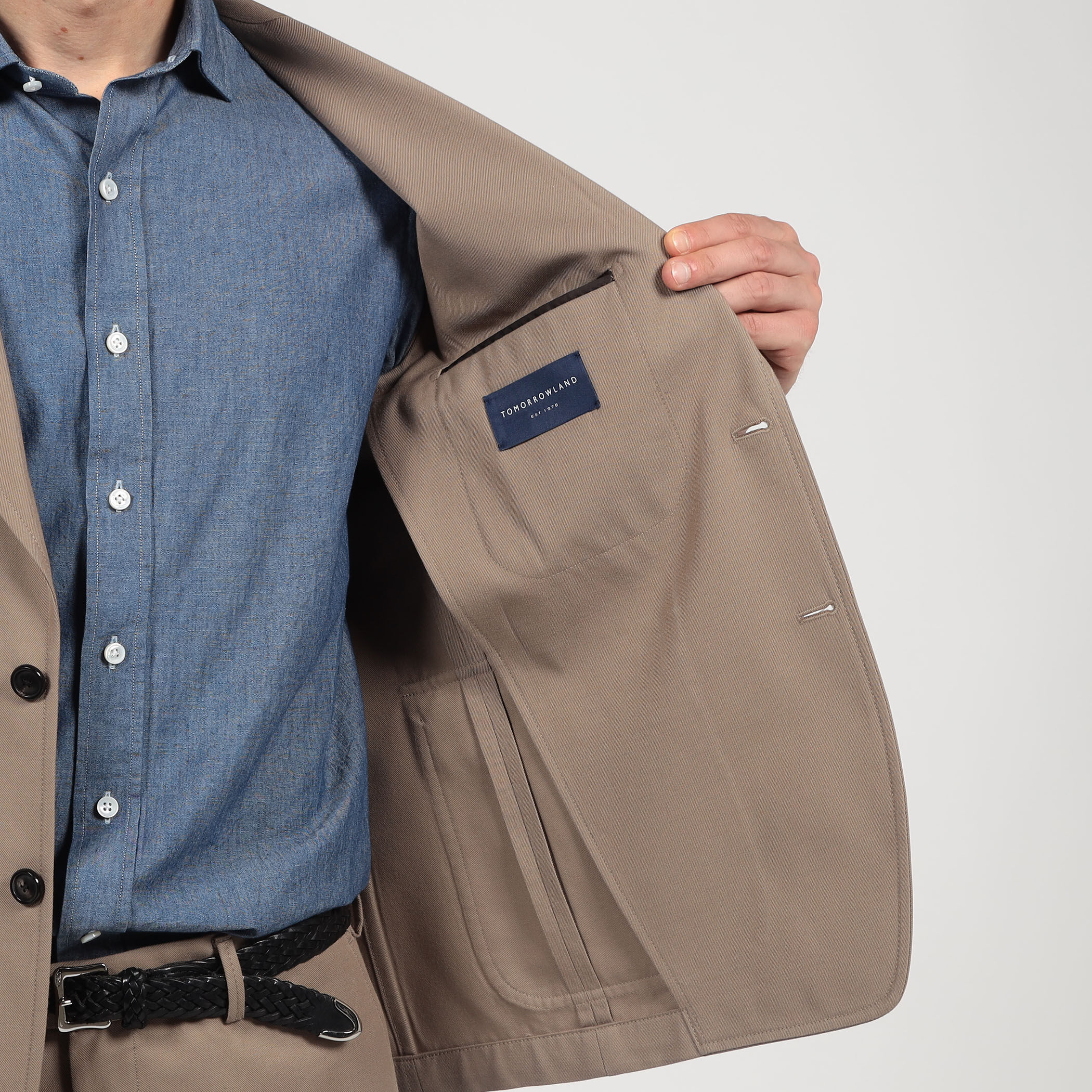 □コットンウール シングルブレステッド3Bジャケット SONDRIO