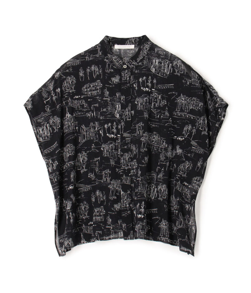 LandScape Silk stretch stand neck Box Shirts