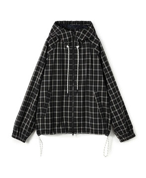 edition pourell Super 120'sトロチェック フーデットブルゾン