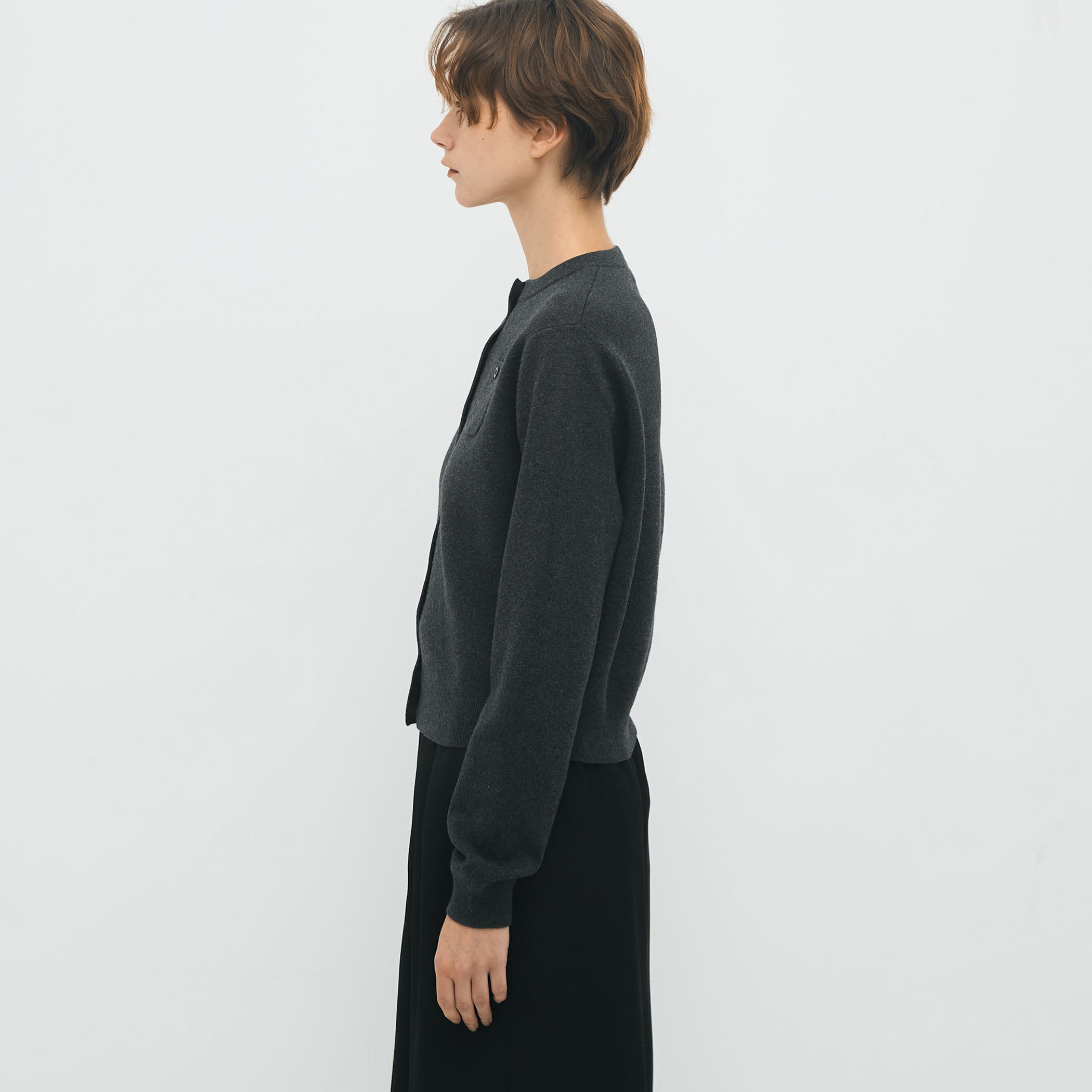 CABaN コットンカシミヤ クルーネックカーディガン