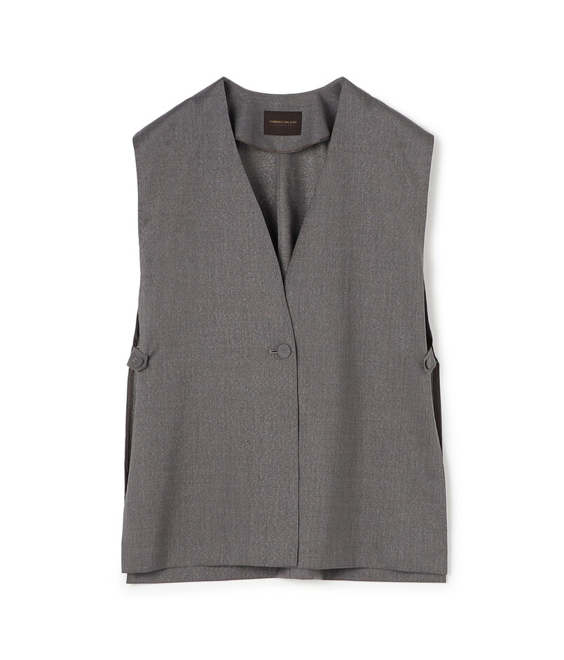 ラメグレー Vネックジレ