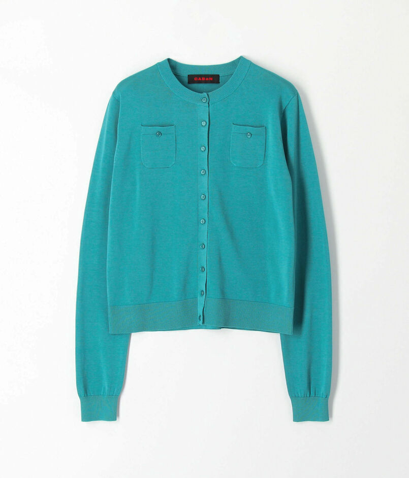 ■コットン ロングスリーブポケットカーディガン