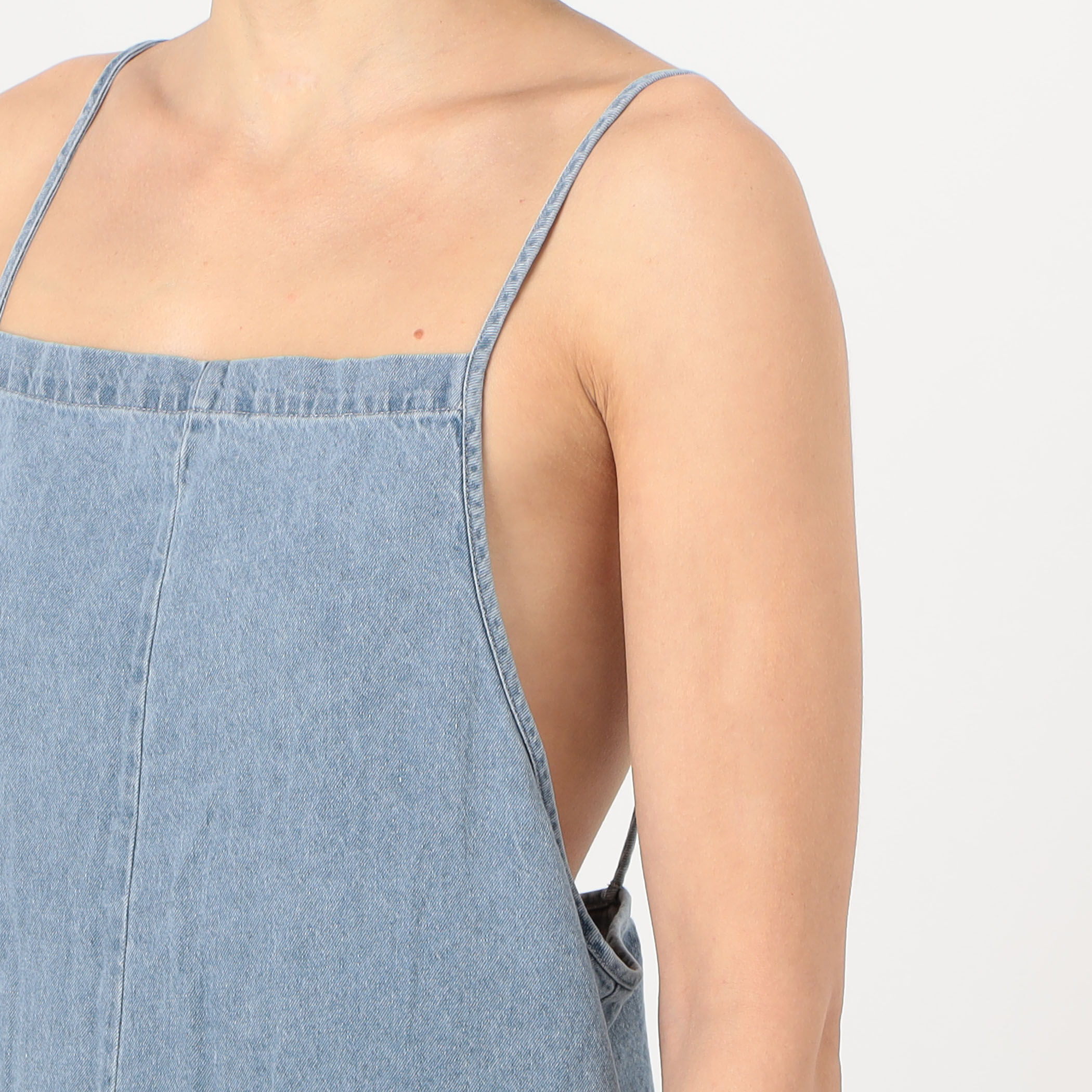 BASERANGE YUMI JUMPSUIT コットンシルクデニム ジャンプスーツ