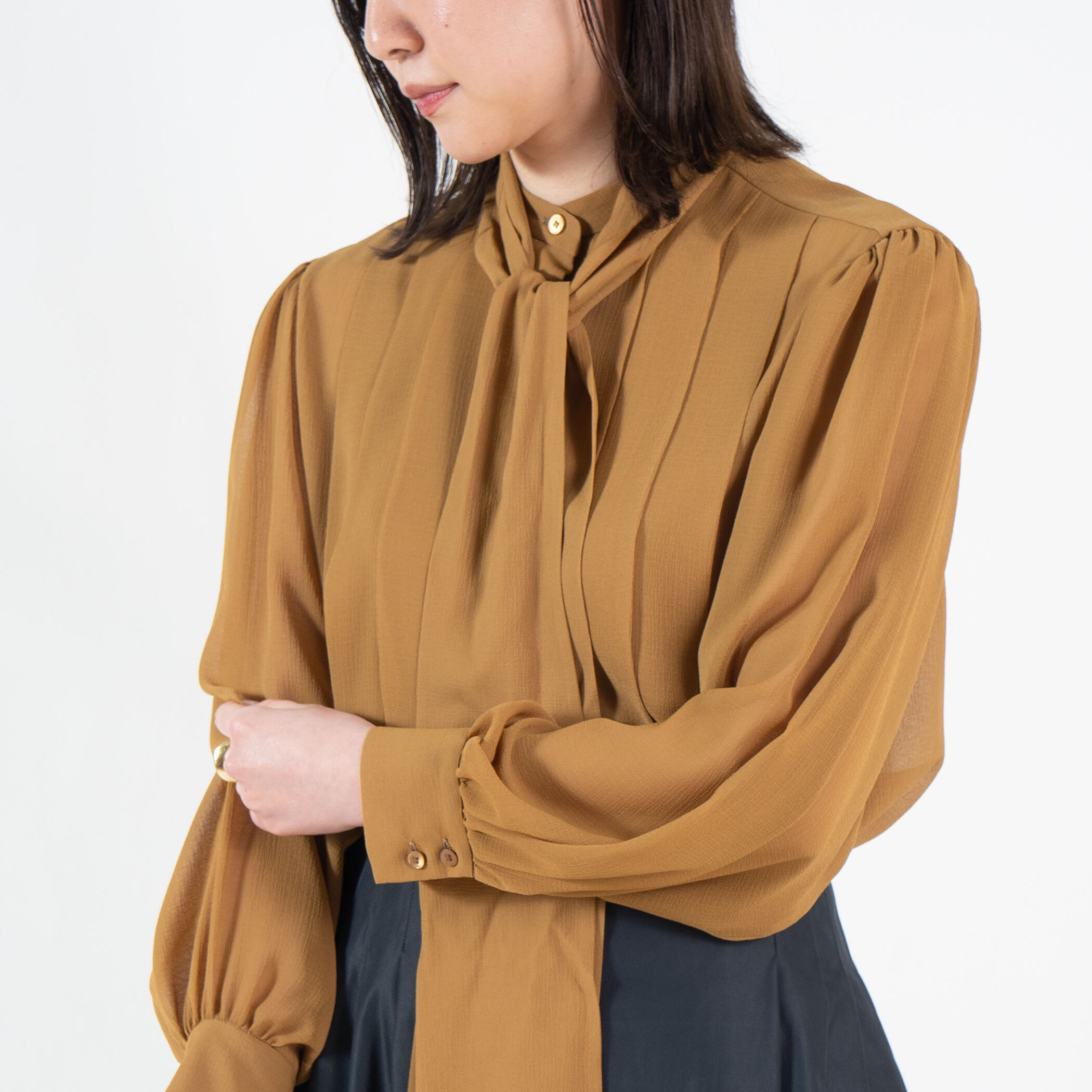 Ballsey ボールジィ／オジヤシフォン ボウタイブラウス オジヤシフォン ボウタイブラウス｜トゥモローランド 公式通販