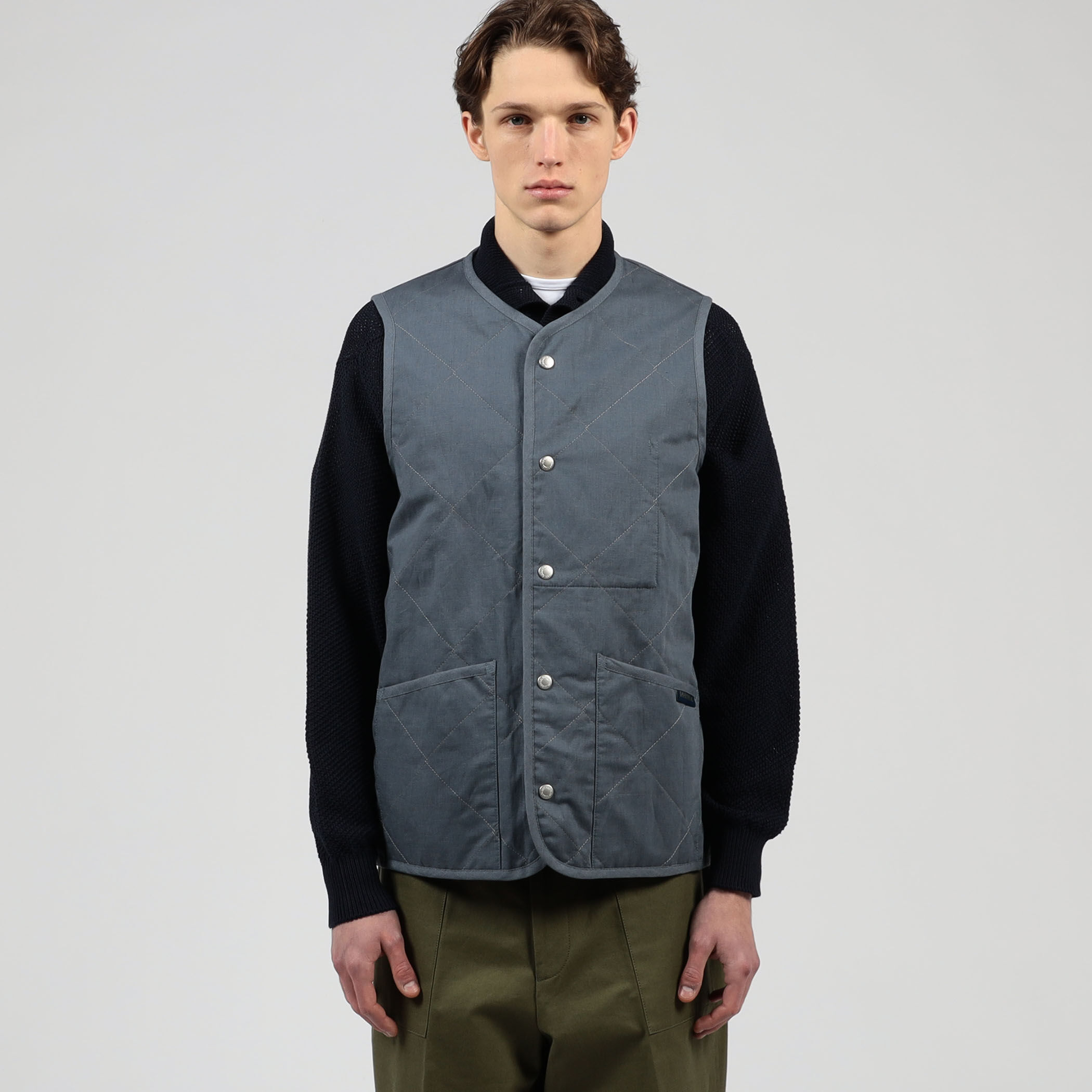 別注】LAVENHAM UNWADDED THORNHAM リネンコットン キルティングベスト