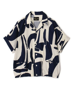 【別注】HAVERSACK ATTIRE 総柄プリント オープンカラーハーフスリーブシャツ