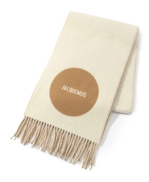 JACQUEMUS ECHARPE ROND CARRE ウール フリンジストール