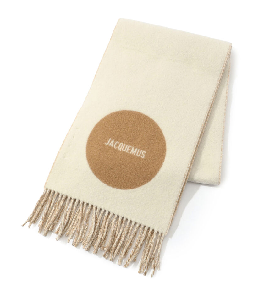 JACQUEMUS ECHARPE ROND CARRE ウール フリンジストール
