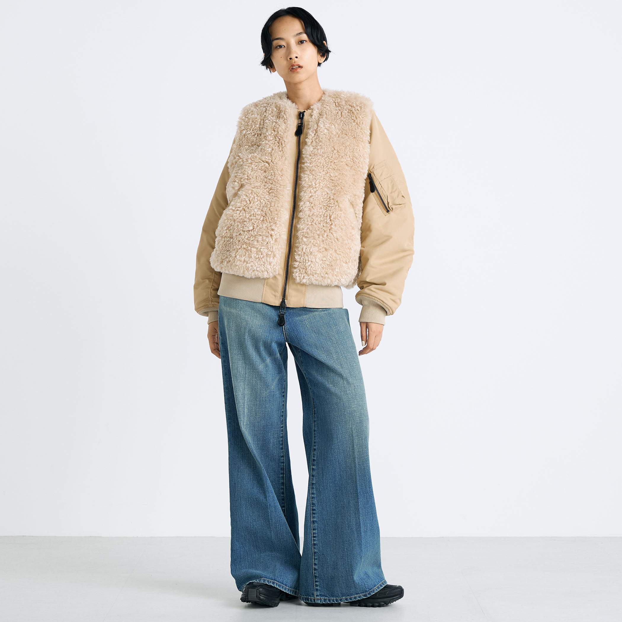 HYKE ハイク FAUX SHEARLING TYPE MA-1 サイズ2 HYKE,ハイク,FAUX SHEARLING TYPE MA-1 JACKET