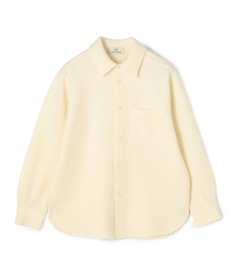 ウール フェルト ニットシャツ