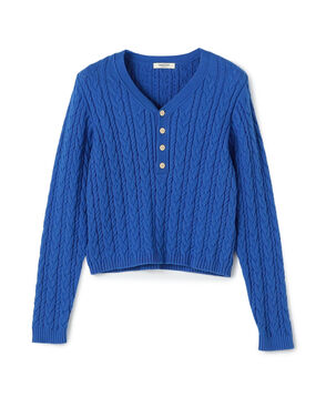ハイブリットコットンケーブル Vネックプルオーバー