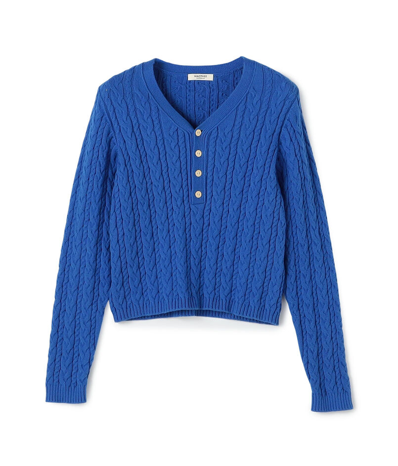 ハイブリットコットンケーブル Vネックプルオーバー