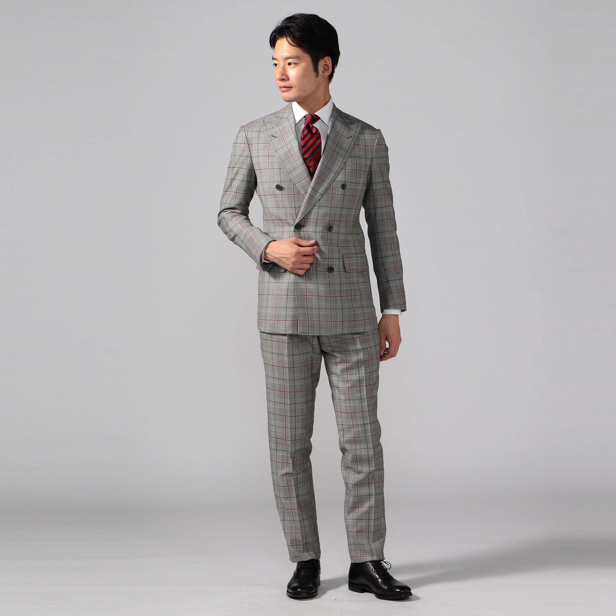 Super100'sウール 6Bダブルブレストスーツ DORMEUIL AMADEUS 365