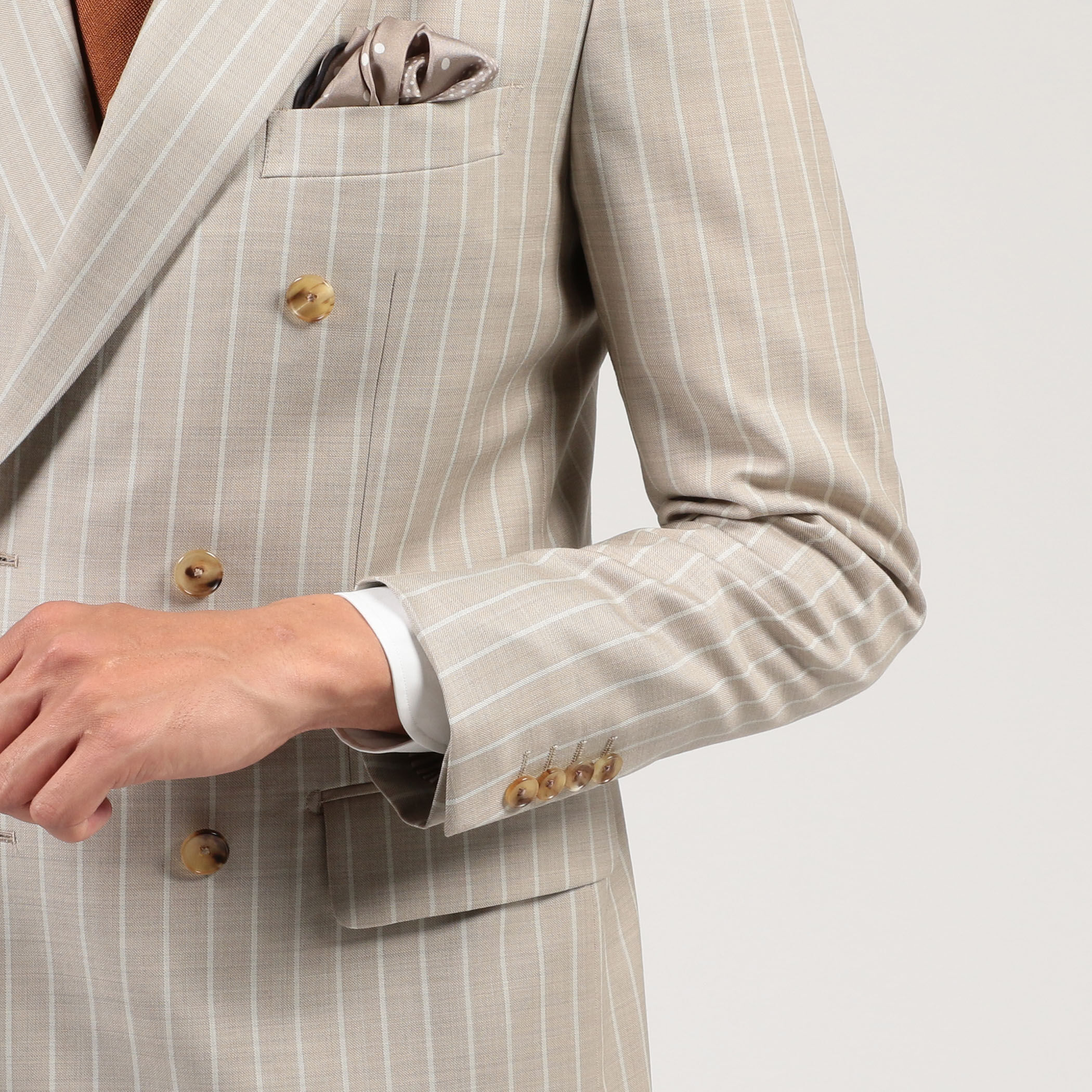 ウール ダブル6Bストライプジャケット Amadeus365｜トゥモローランド