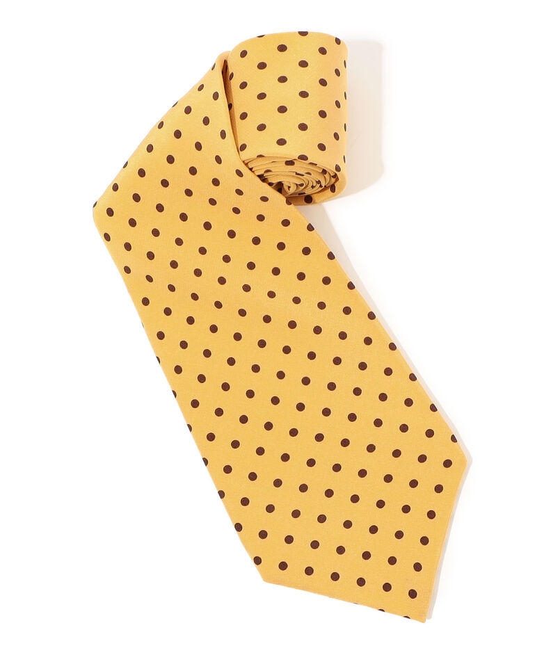 MAISON et VOYAGE シルクプリント 4mmドット ワイドタイ