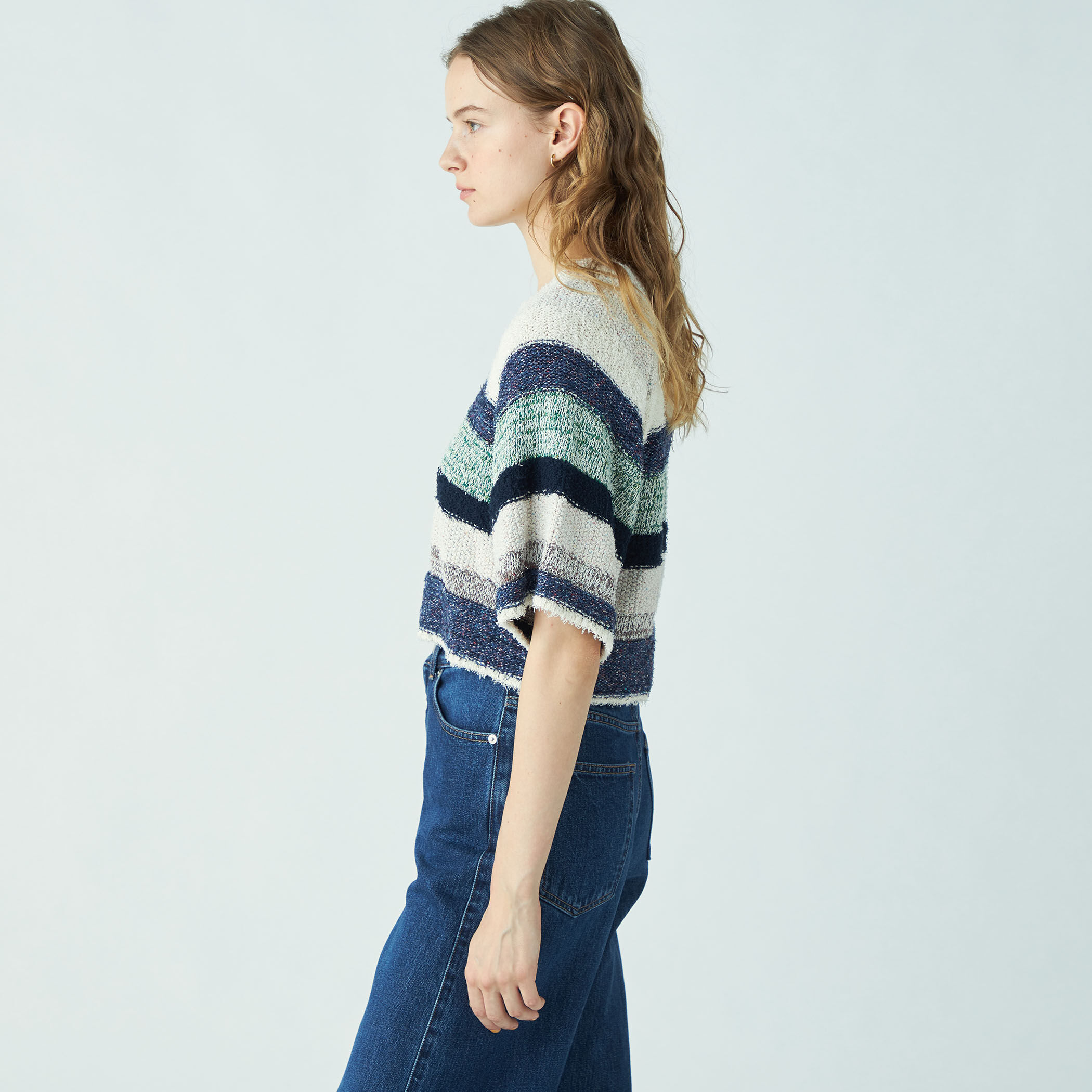 ツイードボーダー ハーフスリーブプルオーバー｜トゥモローランド 公式通販