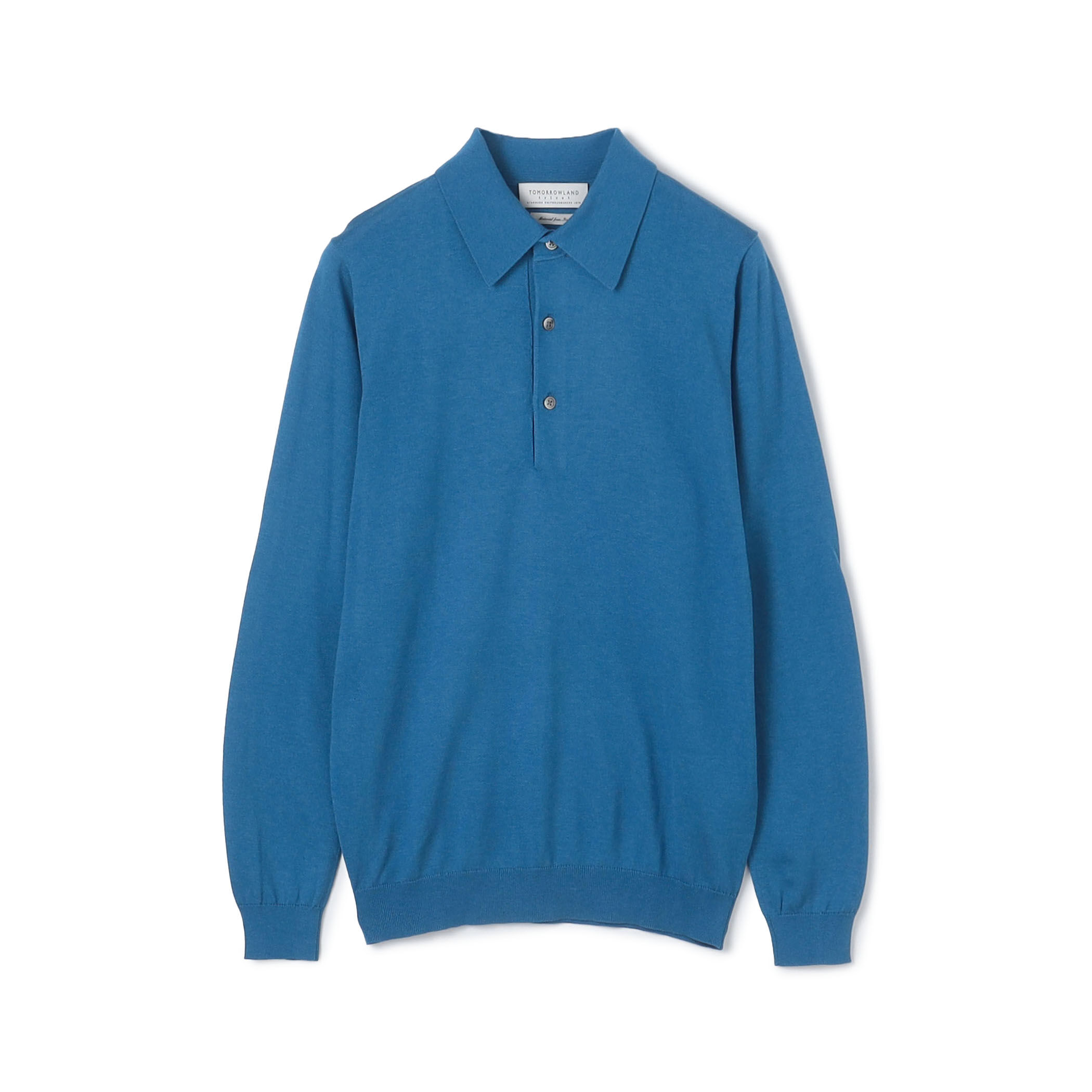シーアイランドコットンニットポロシャツ（Light Navy）| Sunspel