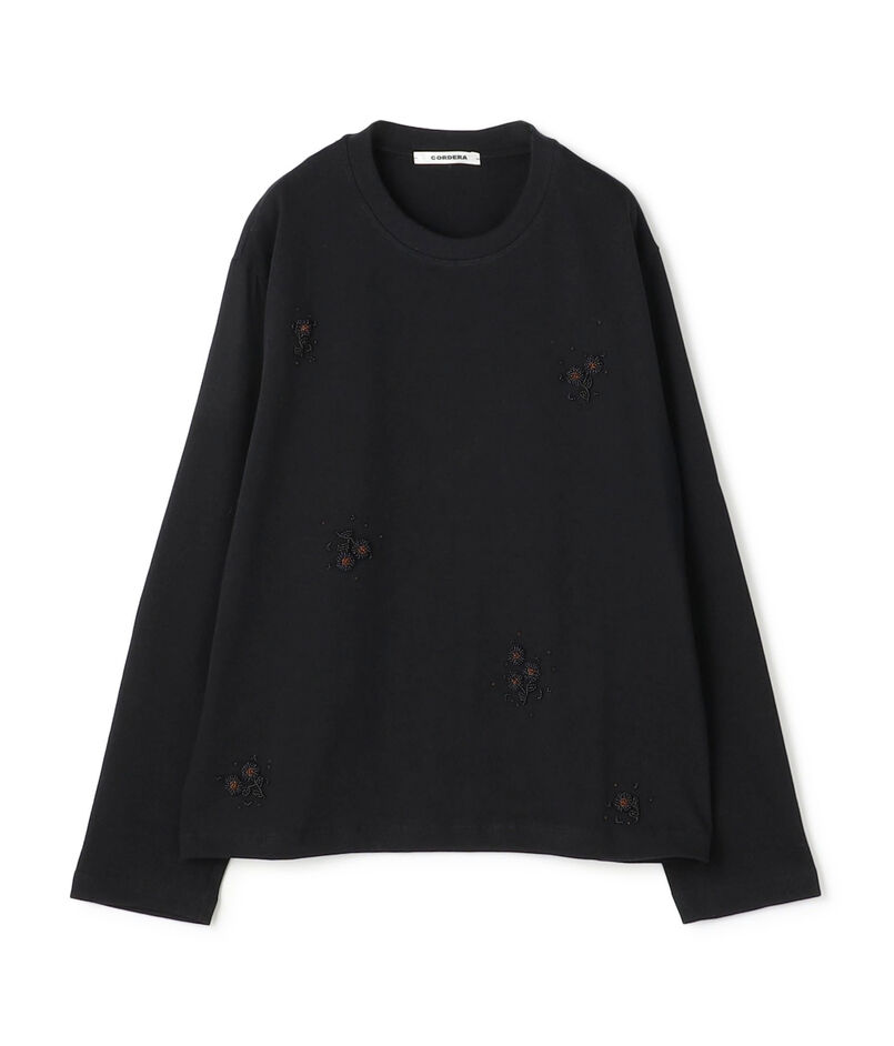 CORDERA コットンビーズエンブロイダリー クルーネックプルオーバー