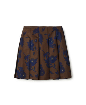 SHUSHU/TONG Patchwork Pleat SK コットンプリーツ フラワープリントスカート