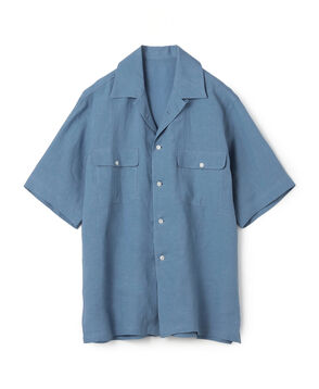 リネン ワンナップカラー ショートスリーブシャツ GOLD LINEN