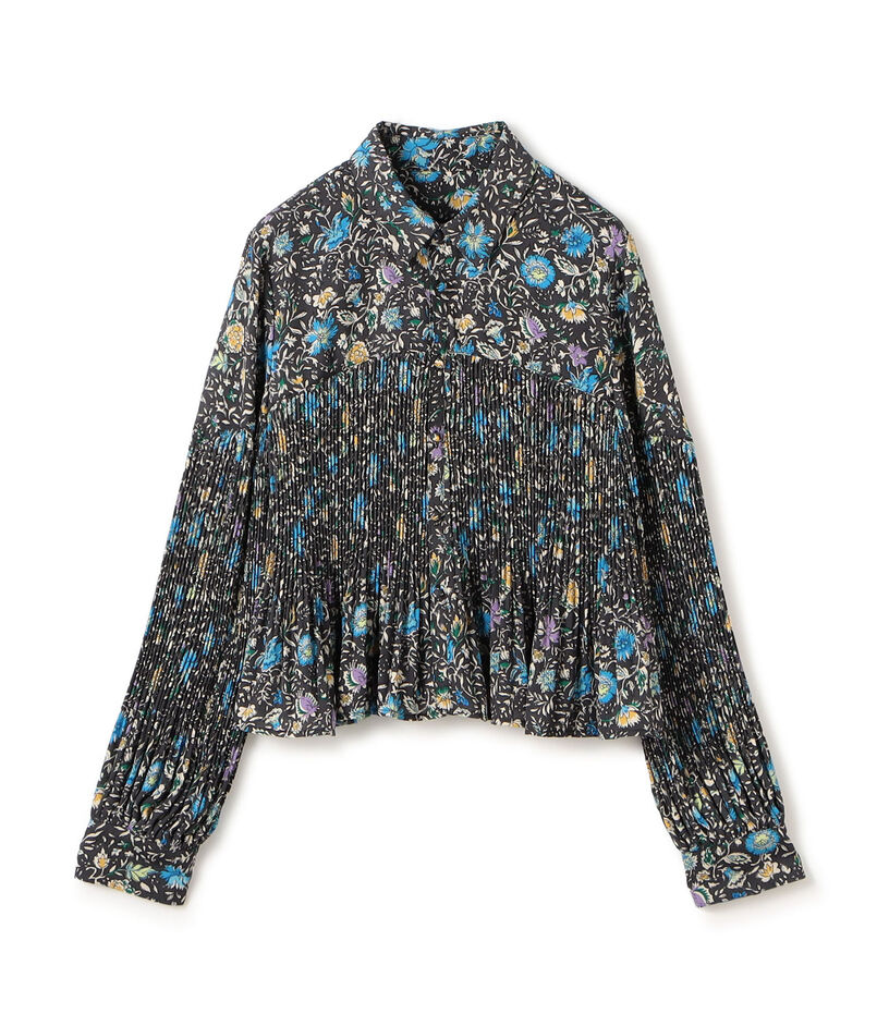 ポリエステルプリーツ レギュラーカラーブラウス