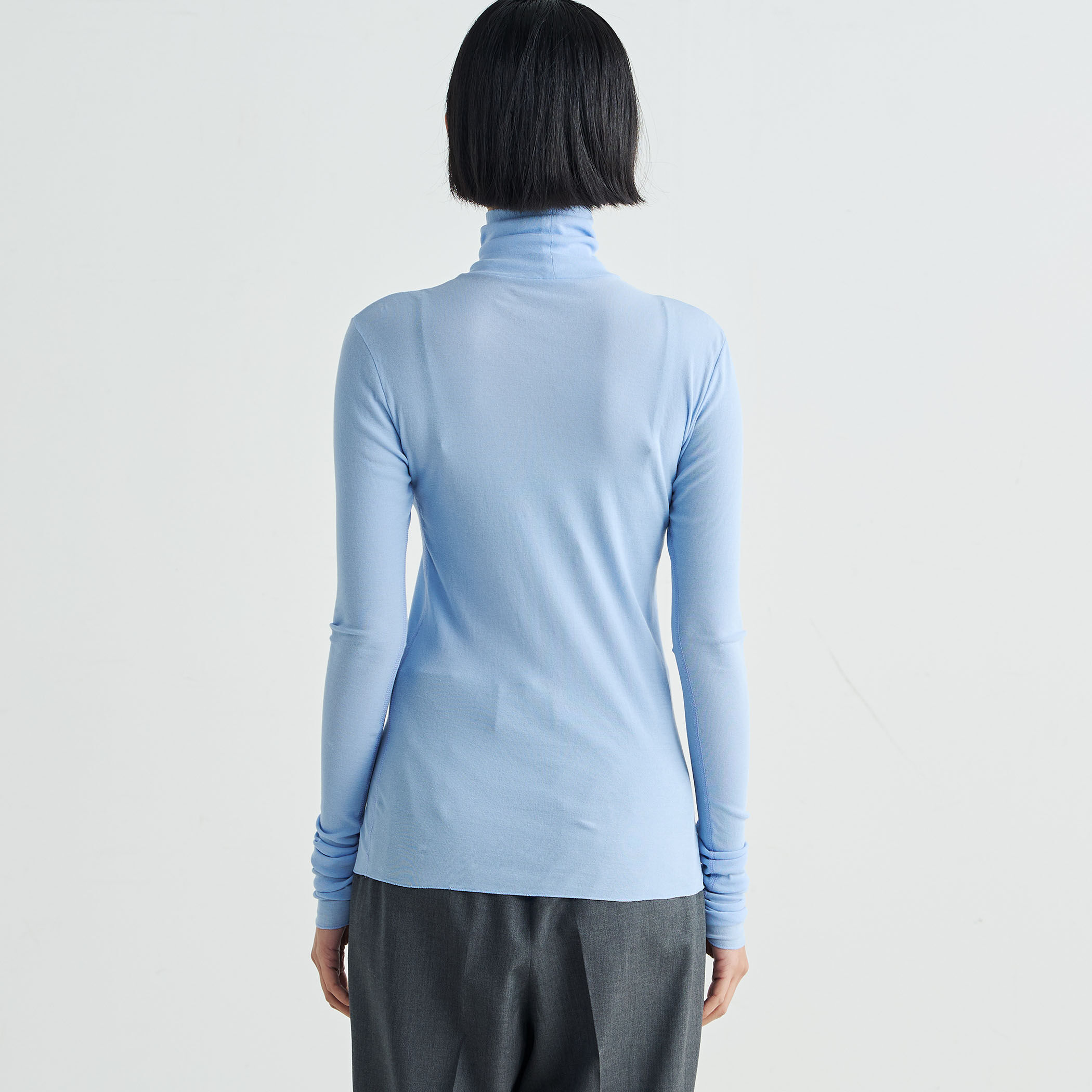 2024SS ドゥロワー FALL1 コットンストライプハイネックブラウス 36 2024SS ドゥロワー FALL1 コットンストライプハイネックブラウス 36