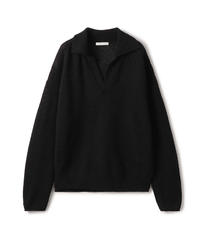 【WEB・一部店舗限定】ウールメッシュ ポロプルオーバー