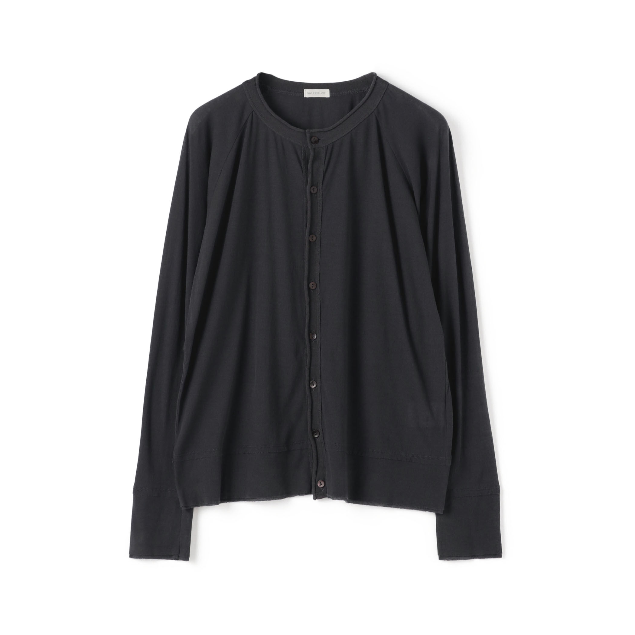 ガーゼフライスジャージー クルーネックカーディガン