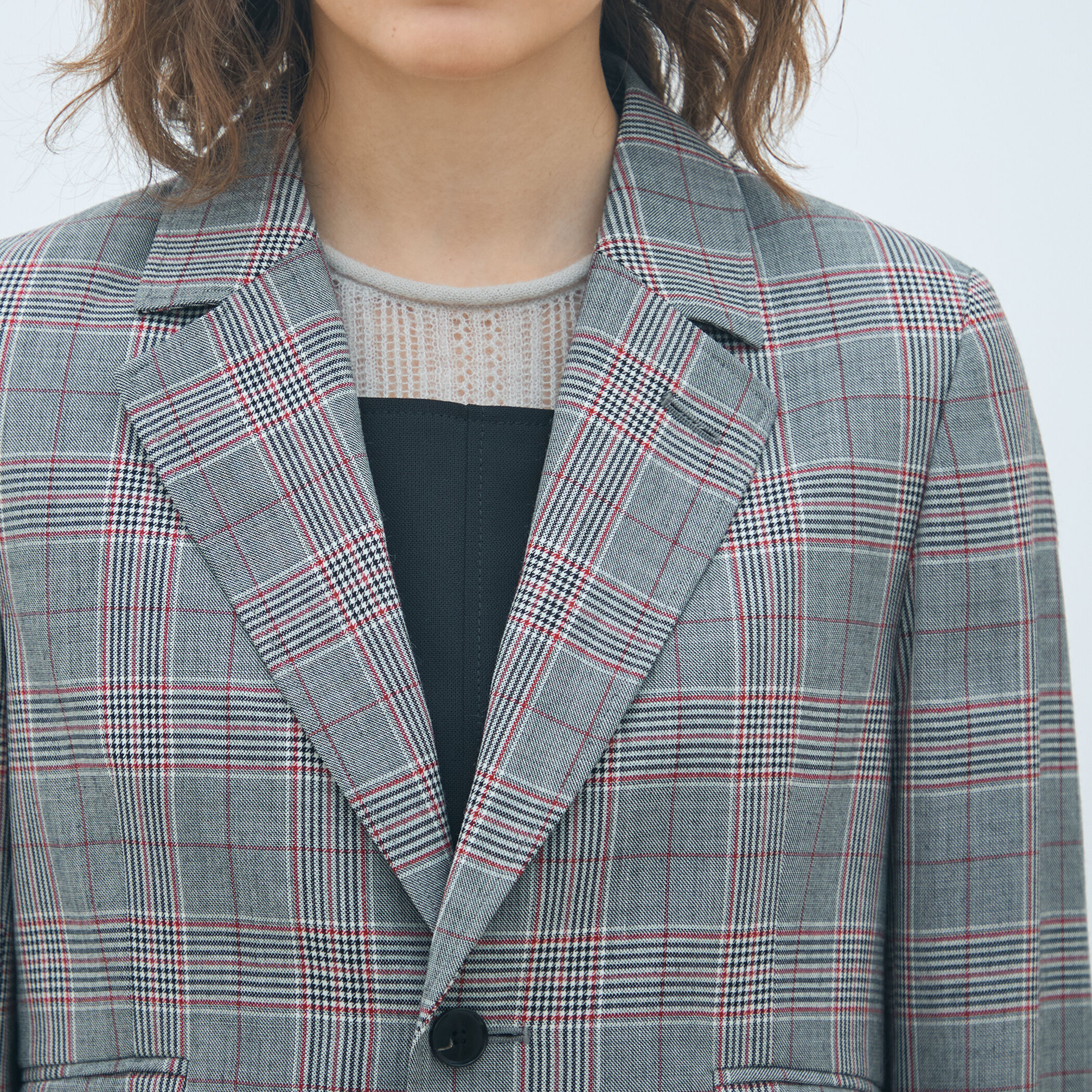 ライトウールチェックシングルブレストジャケット｜トゥモローランド