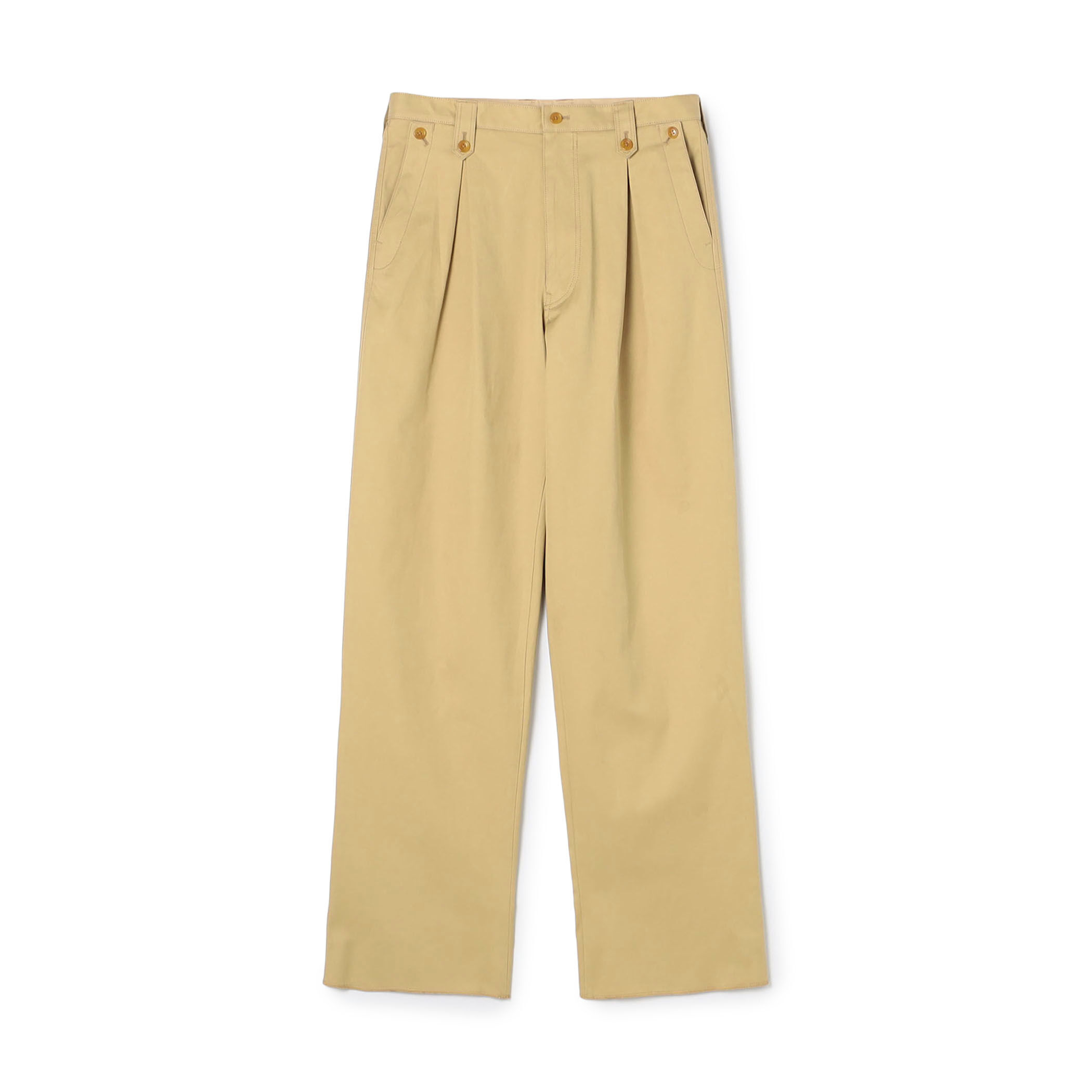 60/2コットンギャバジン 1タックペグトップパンツ｜トゥモローランド