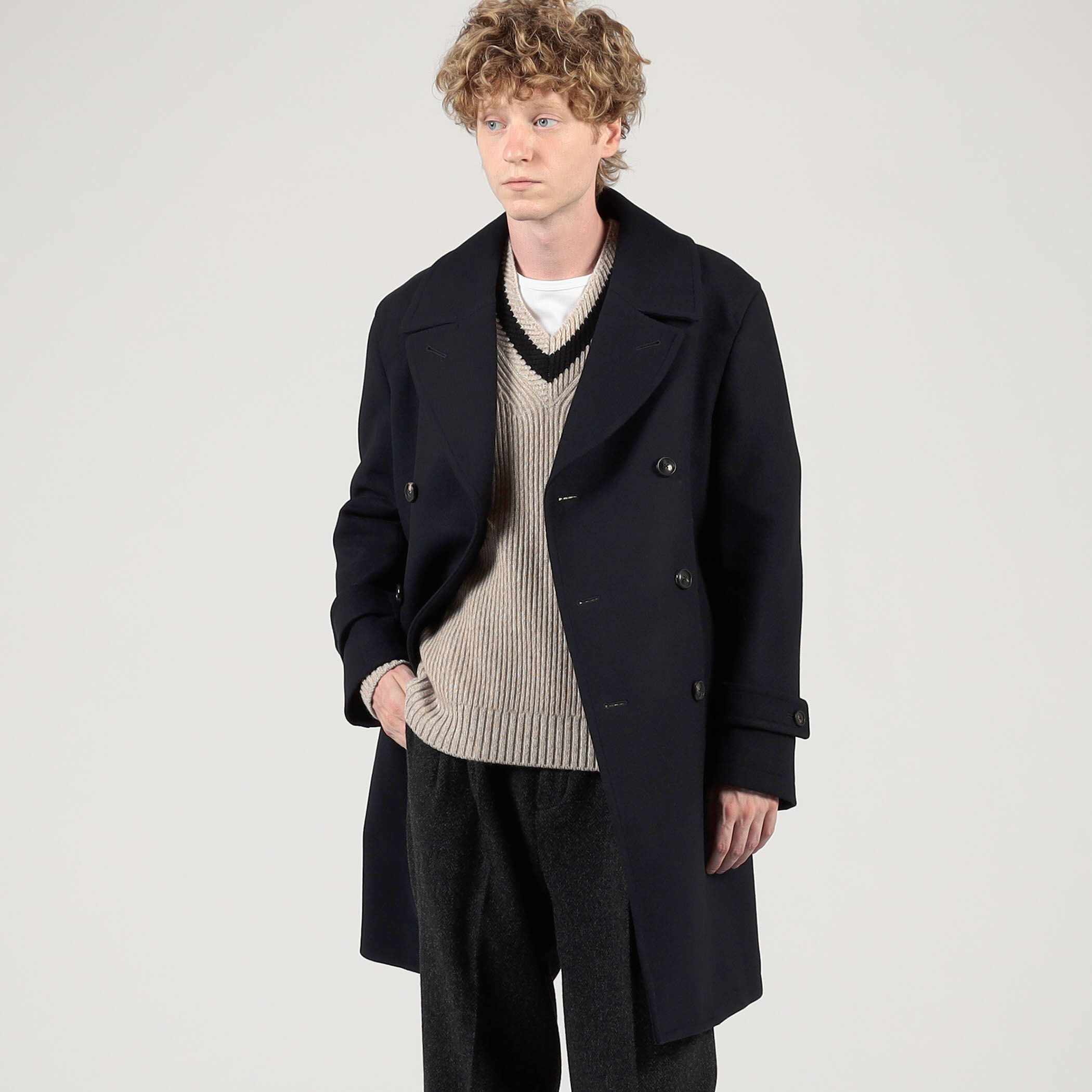 ウールカシミヤ ダブルブレステッド 6B Pコート｜トゥモローランド