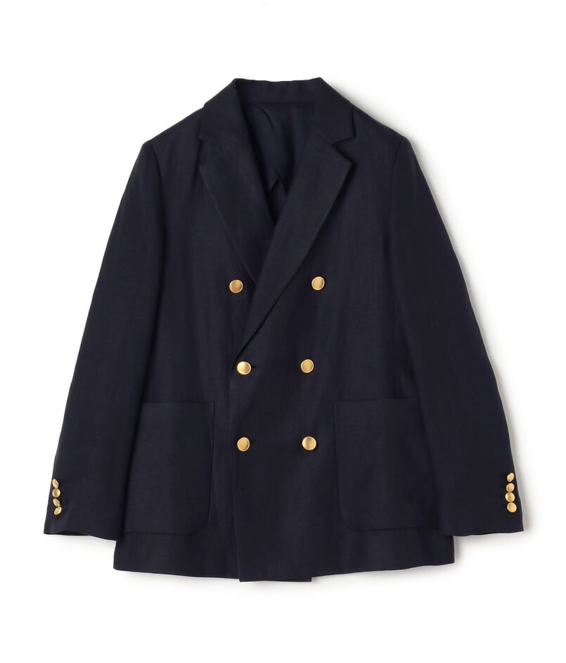 リネンレーヨンツイル ダブルブレストブレザー