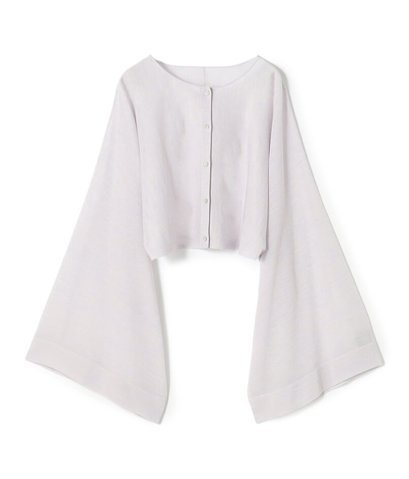 ハイツイストウールポリエステル クロップドショールカーディガン