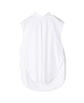 ストレッチポプリン スタンドカラーブラウス