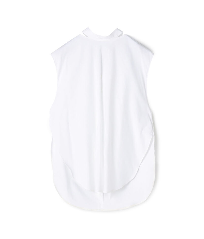 ストレッチポプリン スタンドカラーブラウス