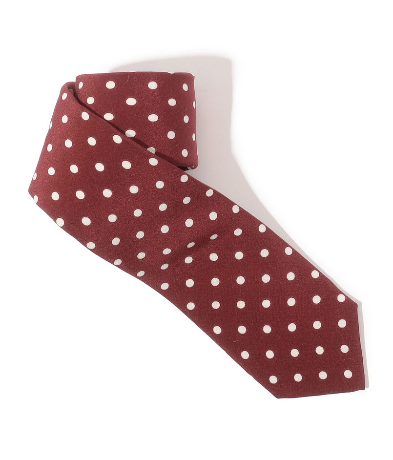 MAISON et VOYAGE シルクプリント 4mmドット ナロータイ