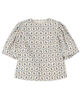 コットンタイプライタープリント アンギュラースリーブブラウス