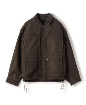 ウールメルトンストライプ ショートブルゾン