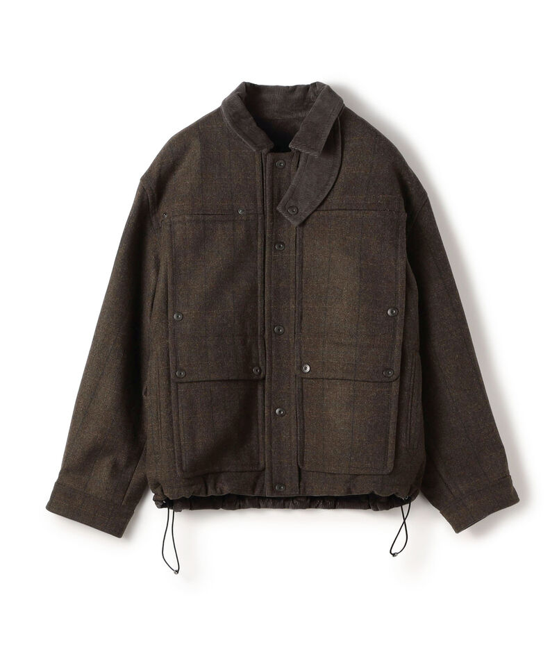 ウールメルトンストライプ ショートブルゾン