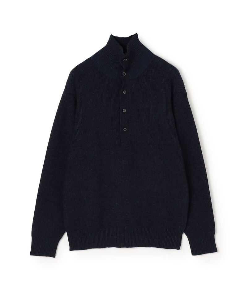 【WEB先行予約】TOMORROWLAND tricot アルパカ 片畦 スタンドネックポロニット