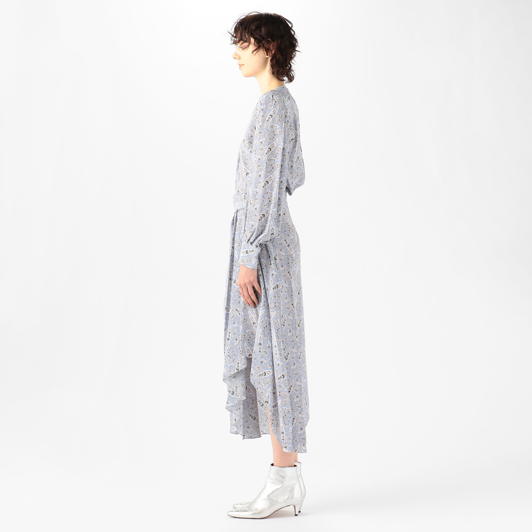 ISABEL MARANT ジャージー ルーシュ&プリント入り ワンピース ISABEL MARANT ROMINA シルク プリントワンピース