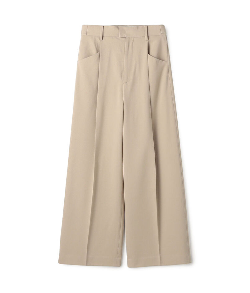 コットンウールギャバジン ラウンドシルエットパンツ