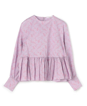 〈MORE10%OFF対象〉コットンプリント ペプラムブラウス