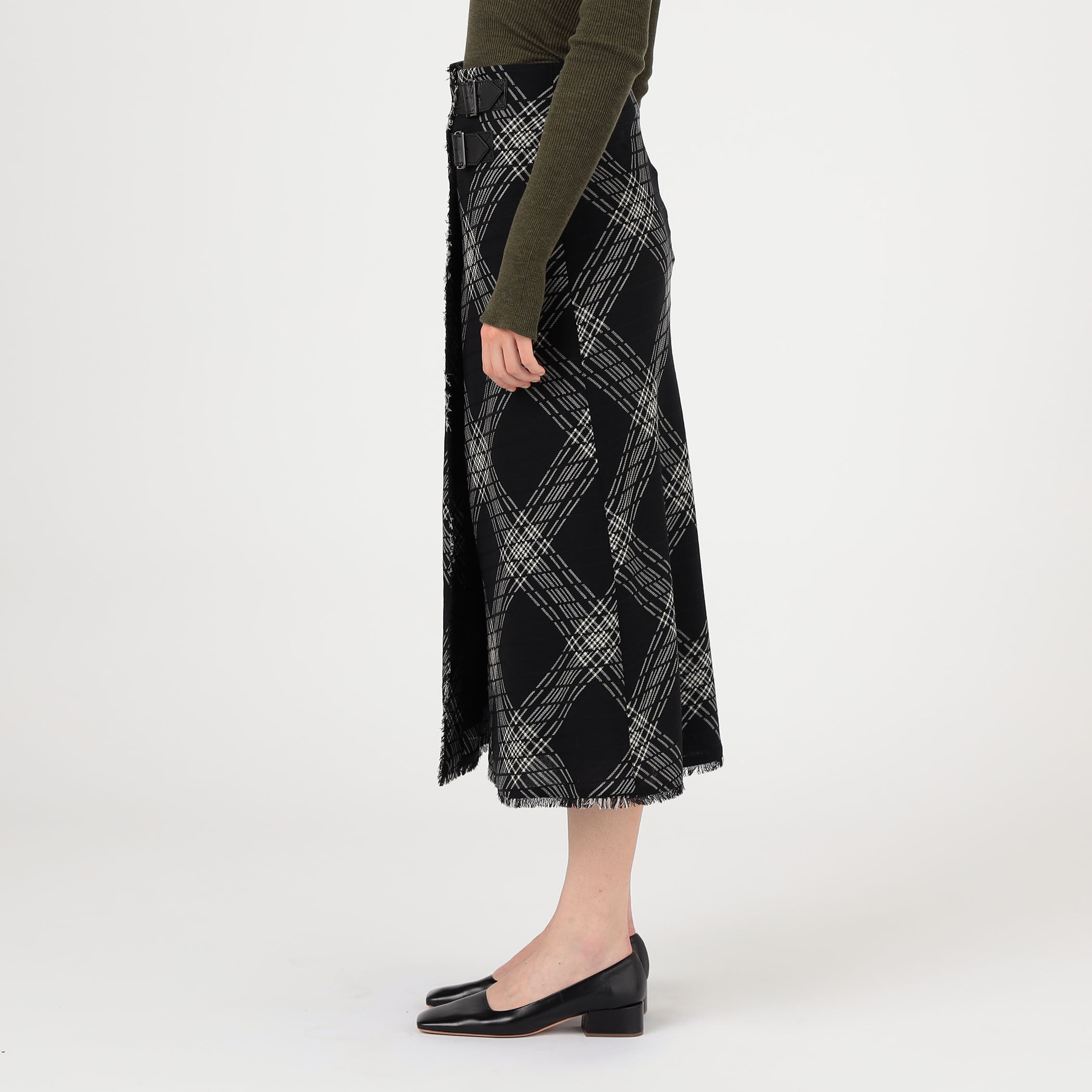 ハイツイストウールチェック ラップスカート｜トゥモローランド 公式通販