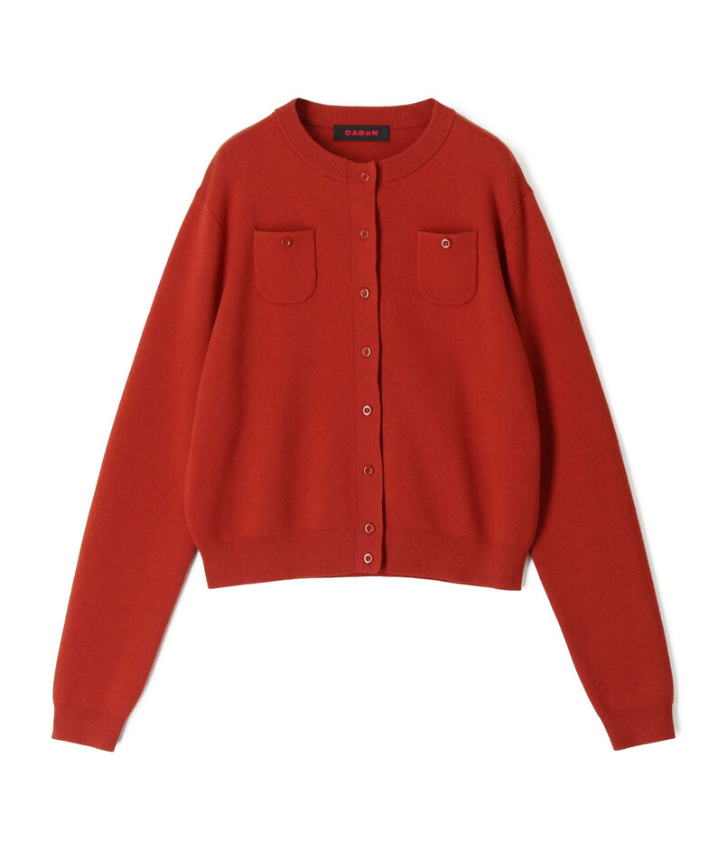 コットンカシミヤ クルーネックカーディガン