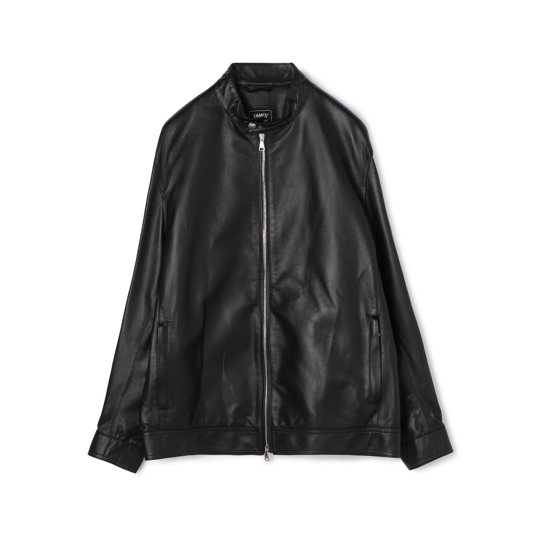 に*ん様 EMMETI ラムレザー シングルライダース 別注】 EMMETI ラムレザー シングルライダースブルゾン